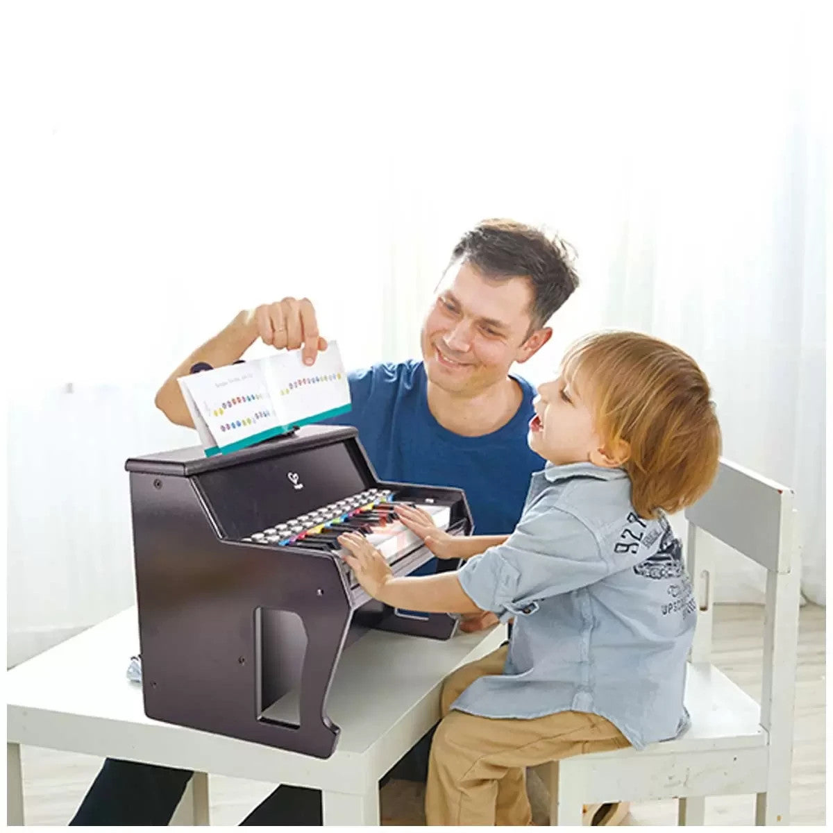 HAPE Learn with Lights Black 25 Keys Electric Piano for Kids 3 Years +