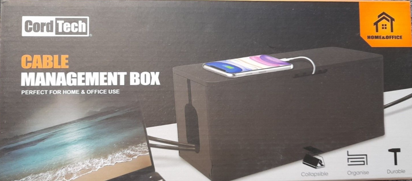 CordTech Cable Cord Management Storage Box Case Socket Tidy Safety Organiser