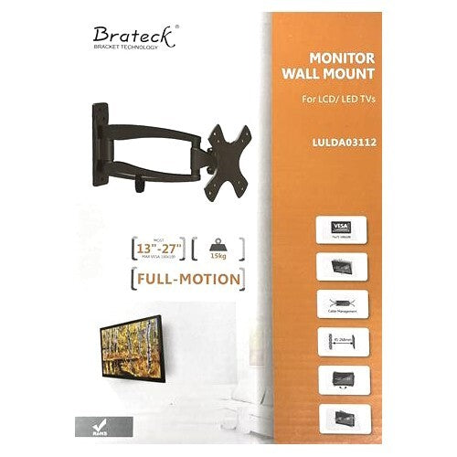 Brateck TV /Monitor Wall Mount 13-27 Inch Tilt and Swivel Bracket 15KG