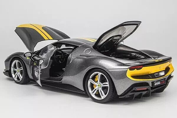 Ferrari 296 GTB Assetto Fiorano Grey 1:18 Scale Diecast Toy Model Car by Maisto