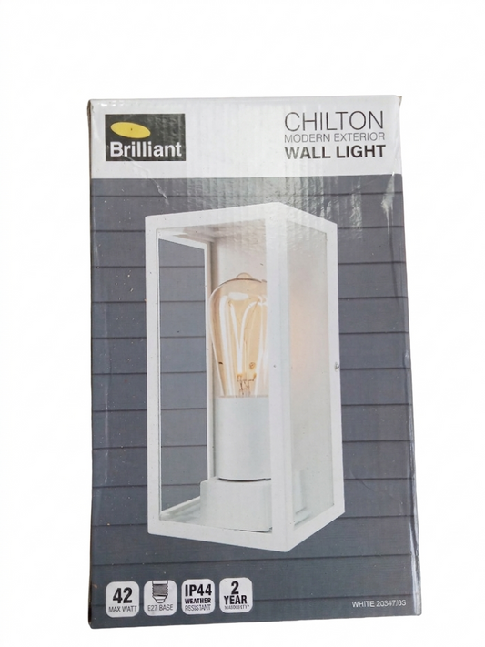 Brilliant Chilton Modern Exterior Wall Light LED IP44 – White