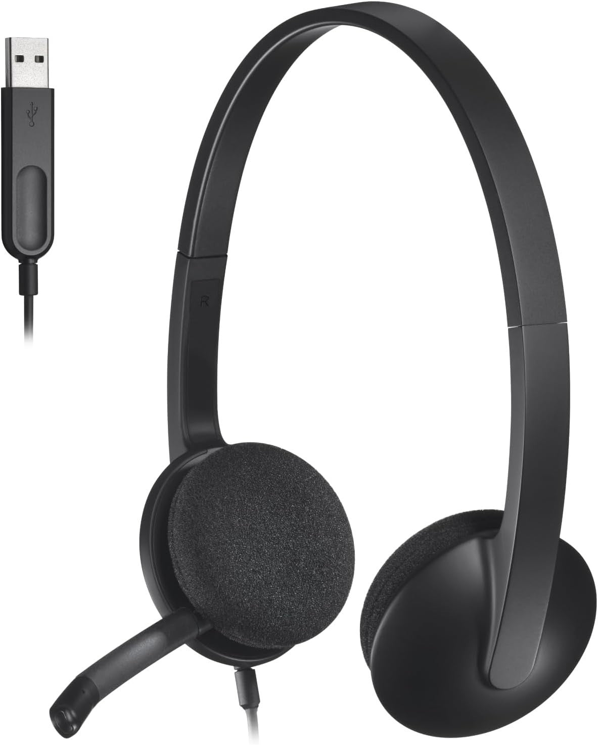 Logitech H340 Stereo Wired Over Ear Headphones Noise-Cancelling Mic New Sealed