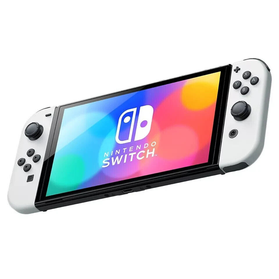 Nintendo Switch OLED Model White Console with Mario Kart 8 Deluxe and 12 Months 