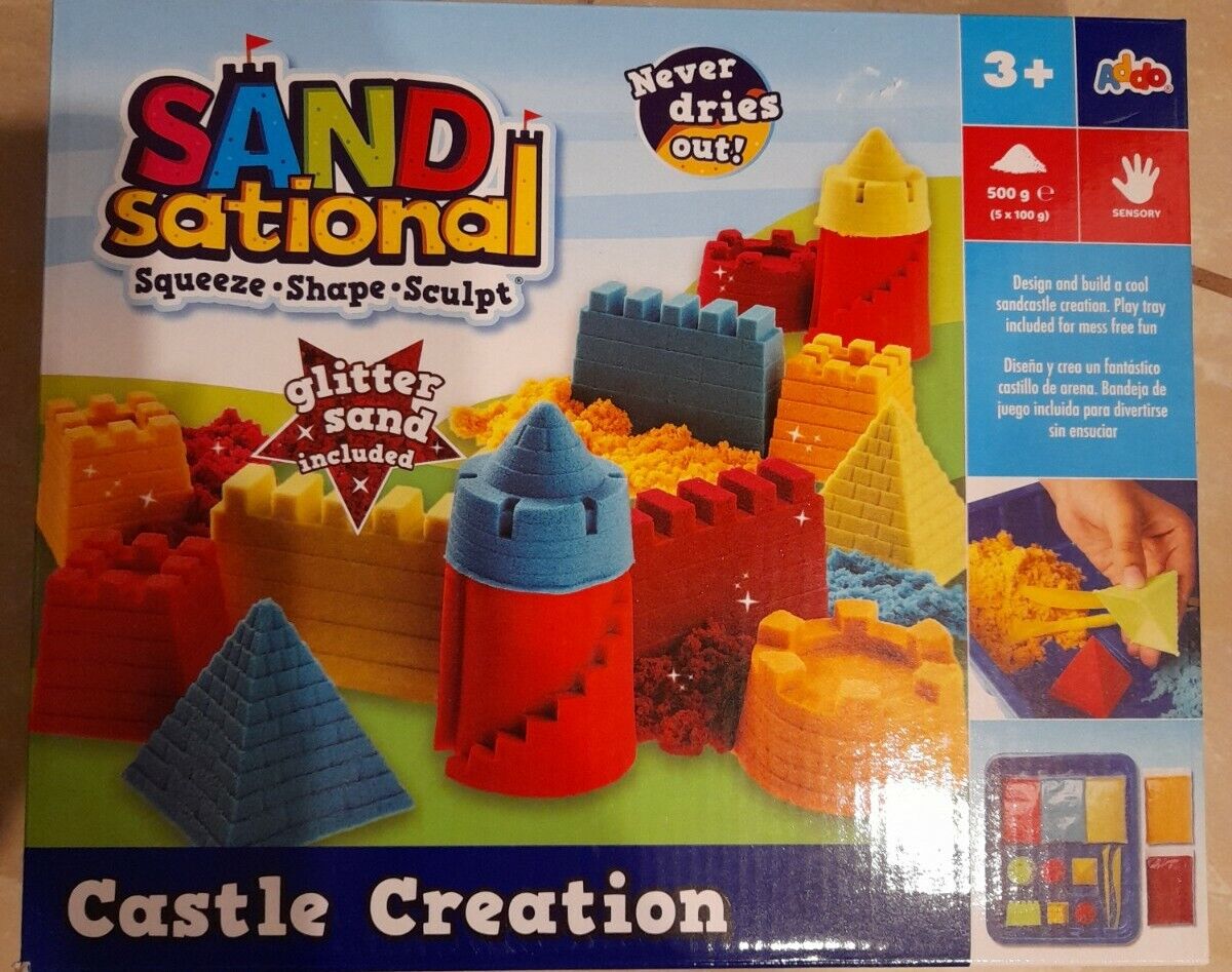 Creative Sand Sational, Squeeze,Shape,Sculpt,Glitter Sand, Never Dries Out ! NEW