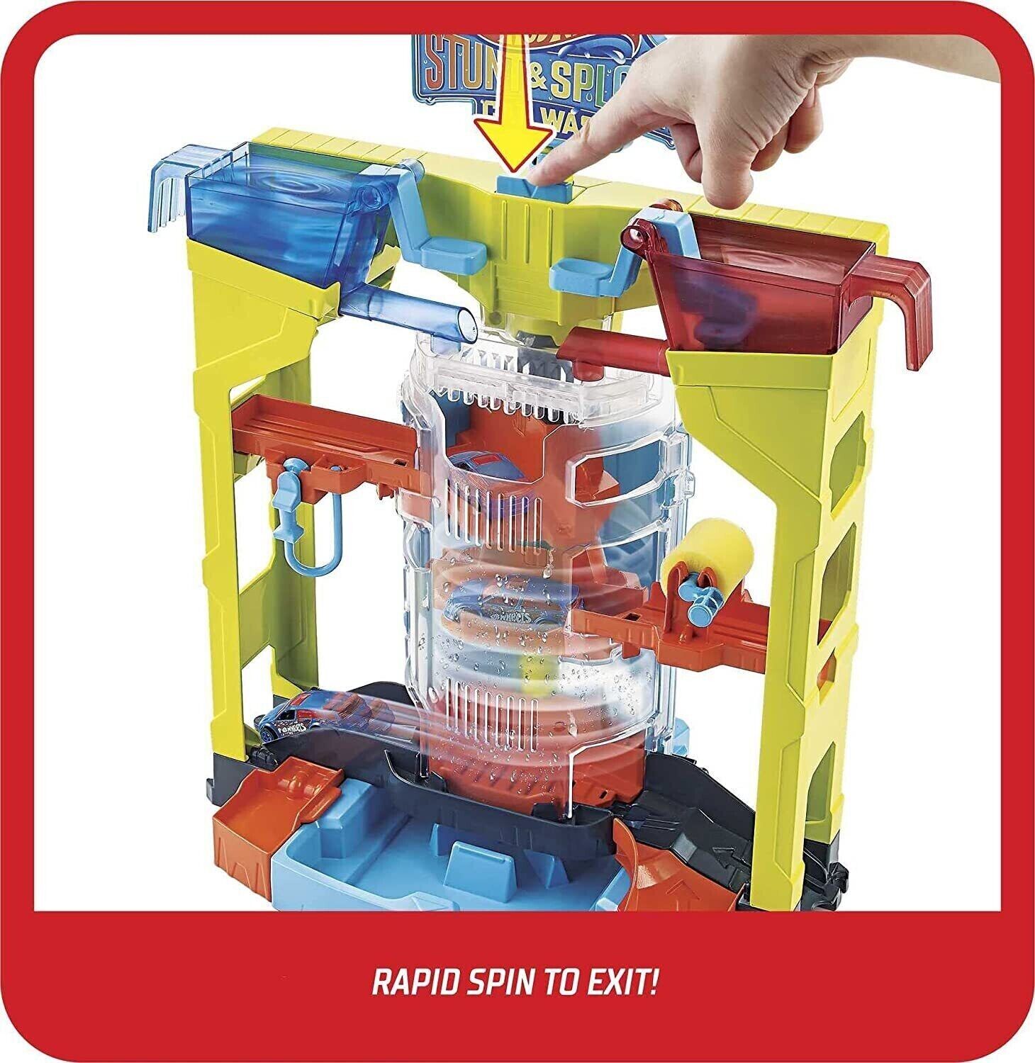 Hot Wheels Stunt And Splash Car Wash Track Race Family Kids Toy Playset Cars