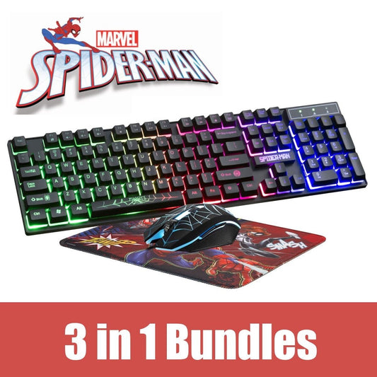Marvel Licensed Spider-Man 3-In-1 Computer Gaming Mouse Keyboard Mat Spiderman