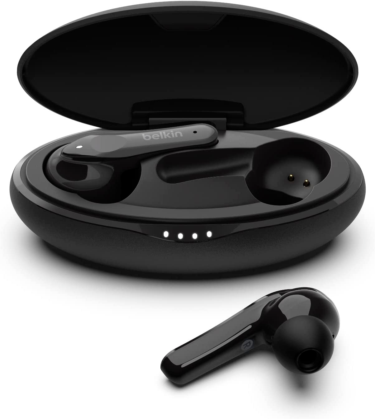 SOUNDFORM  Move plus True Wireless Headphones w/ Qi Wireless Charging Case Black