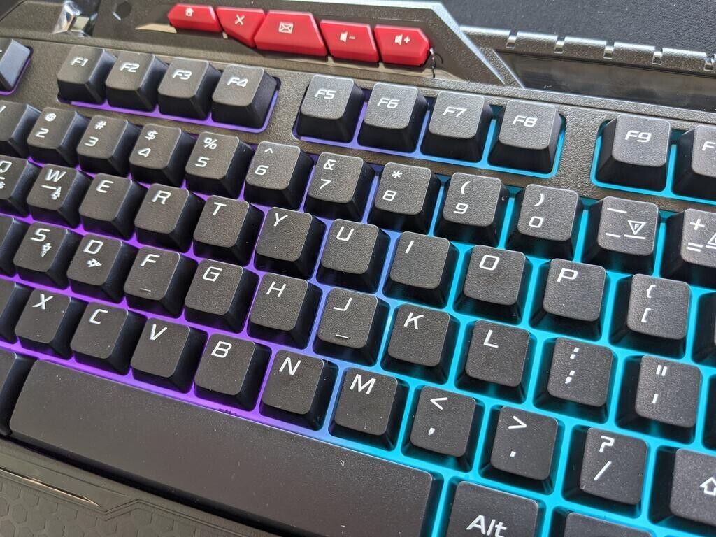 USB Ergonomic Gaming Keyboard RGB Backlight Palm Rest PC Laptop Computer Desktop