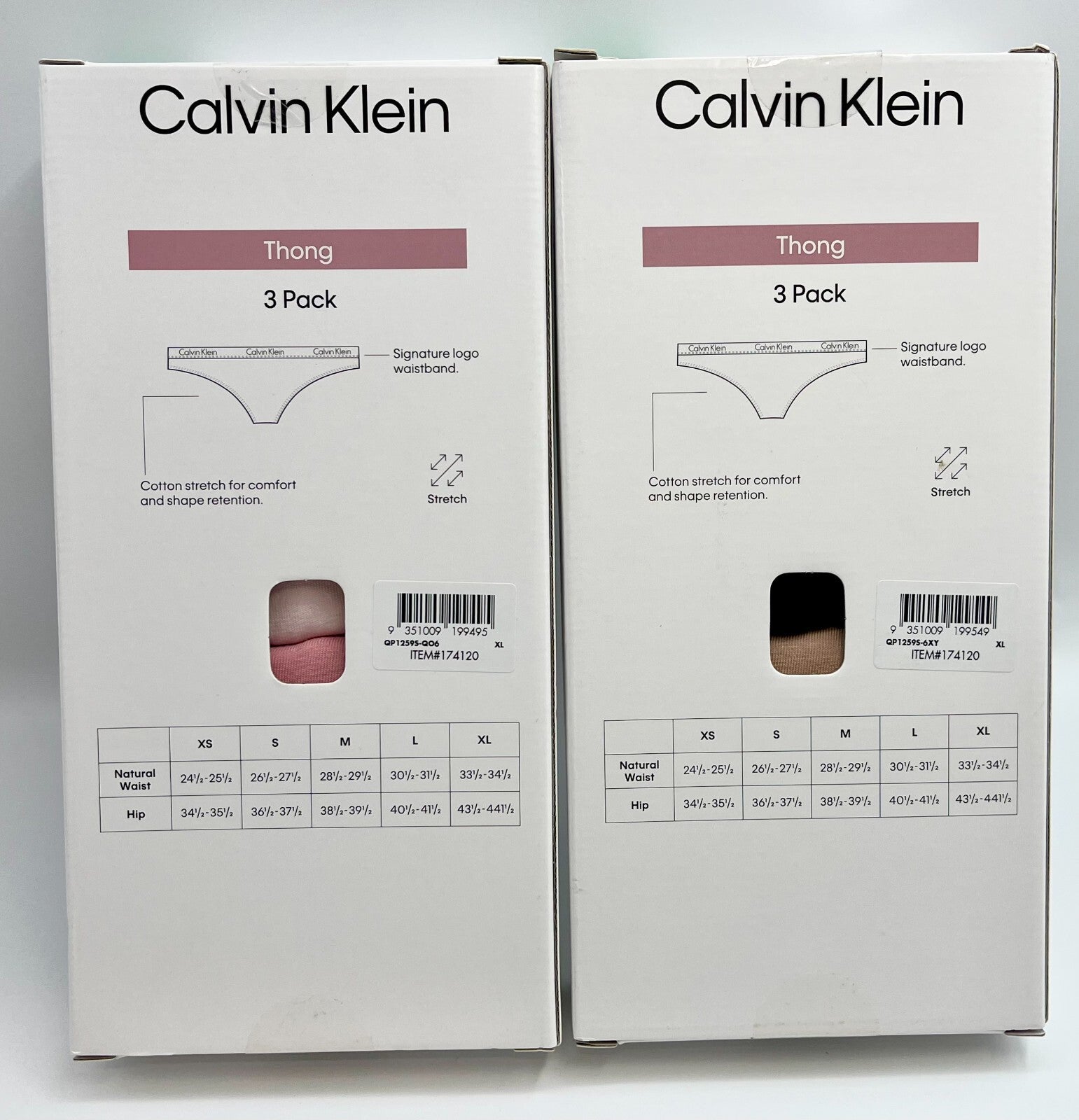 Calvin Klein Women's Cotton Stretch Thong String 3-Pack CK Logo Underwear XL