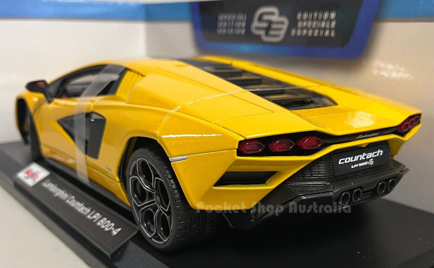 Maisto 1/18 2021 Lamborghini Countach LPI 800-4 Yellow 1:18 Diecast Car Toy