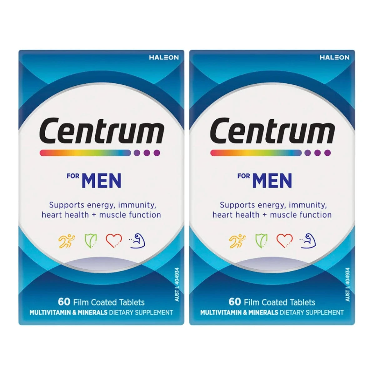 120 Tablets (2 x 60) Centrum Men Multivitamin Vitamin A,B, C, D, E Zinc Immunity