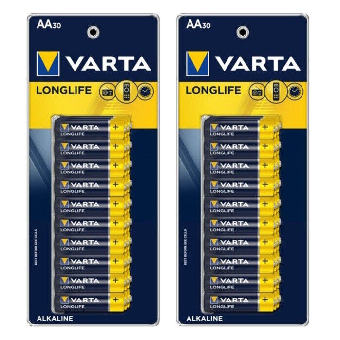 30 AA/24 AAA Alkaline Batteries Long Lasting Alkaline German VARTA by Energizer