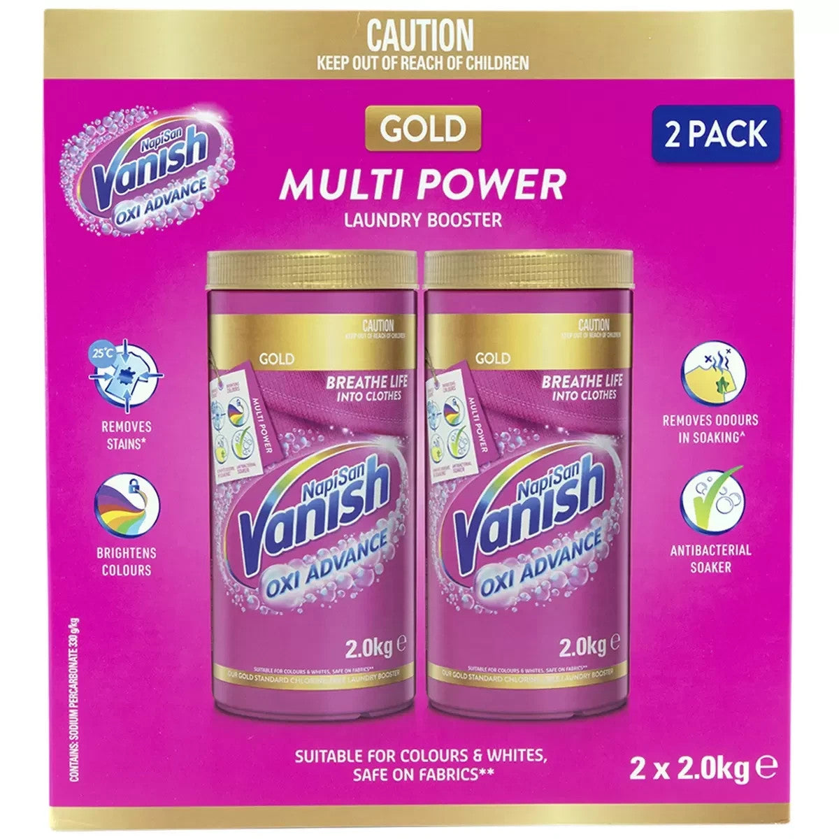 Vanish Napisan Oxi Action Stain Remover Powder 2 x 2kg
