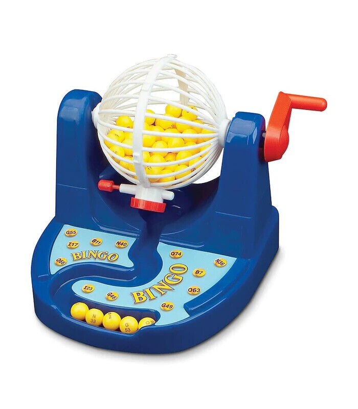 Wire Cage Bingo Game Set 75 Balls  Machine Rotary 17 Cards 150 Markers