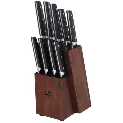 Hampton Forge Aero 10pc Knife Block Set Black | Forged Stainless Steel Blades