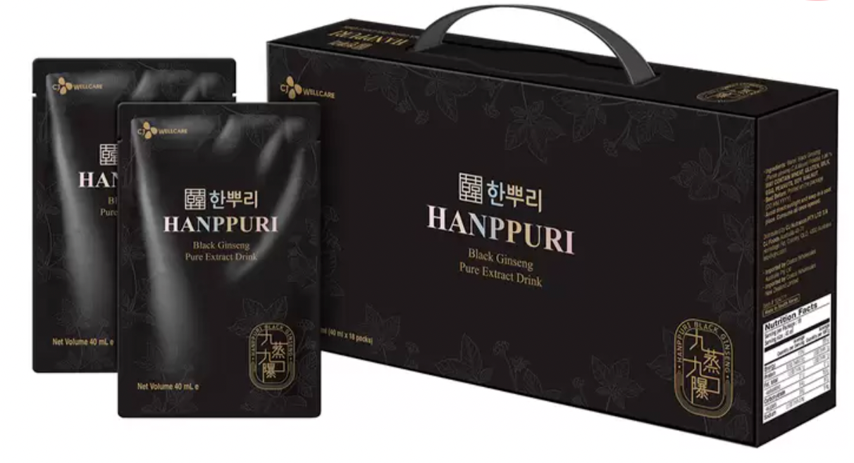 [CLEARANCE] Black Ginseng CJ Hanppuri Black Ginseng Pure Extract Drink 40ml x 18