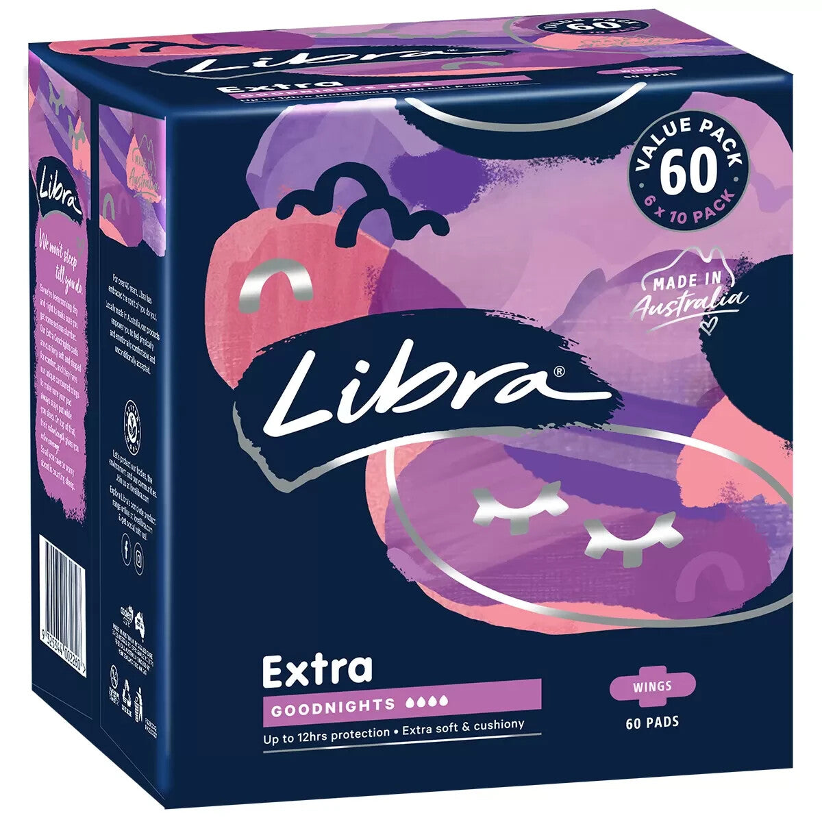 LIBRA extra Goodnights Pads With Wings Value 6 X 10pk FREE SHIPPING 60pack