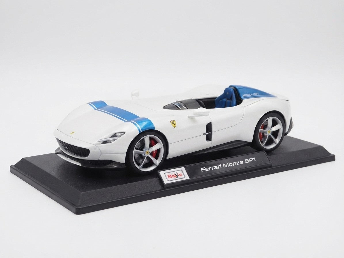 Maisto 1:18 2026 Special Edition Car – Ferrari Monza SP1 (White w/ Blue Stripes)