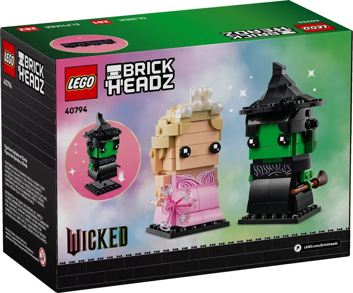LEGO Wicked 40794 BrickHeadz Elphaba & Glinda Figures Brand New & Sealed