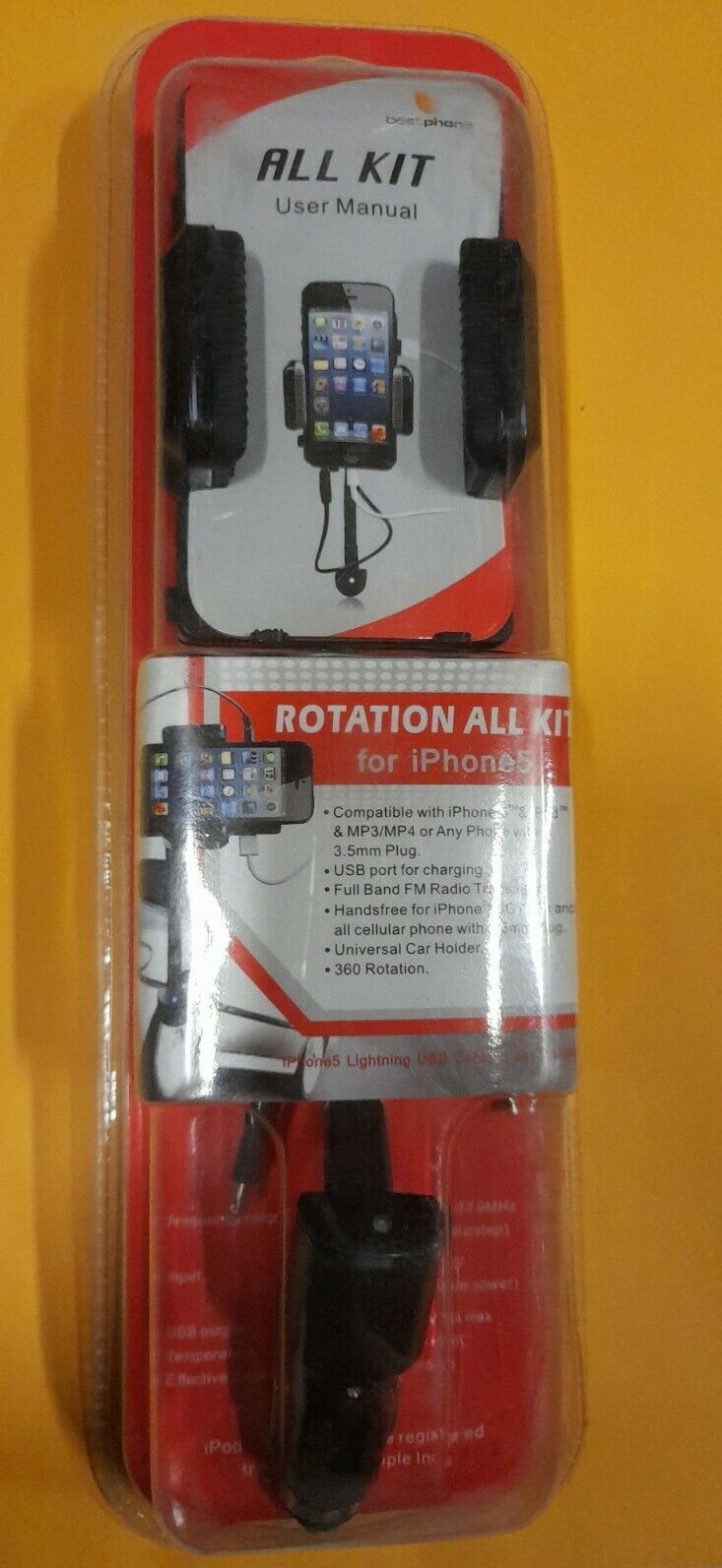 3.5mm Audio Jack FM Hands Free Car Kit, FM Transmitter Universal iPhone Android