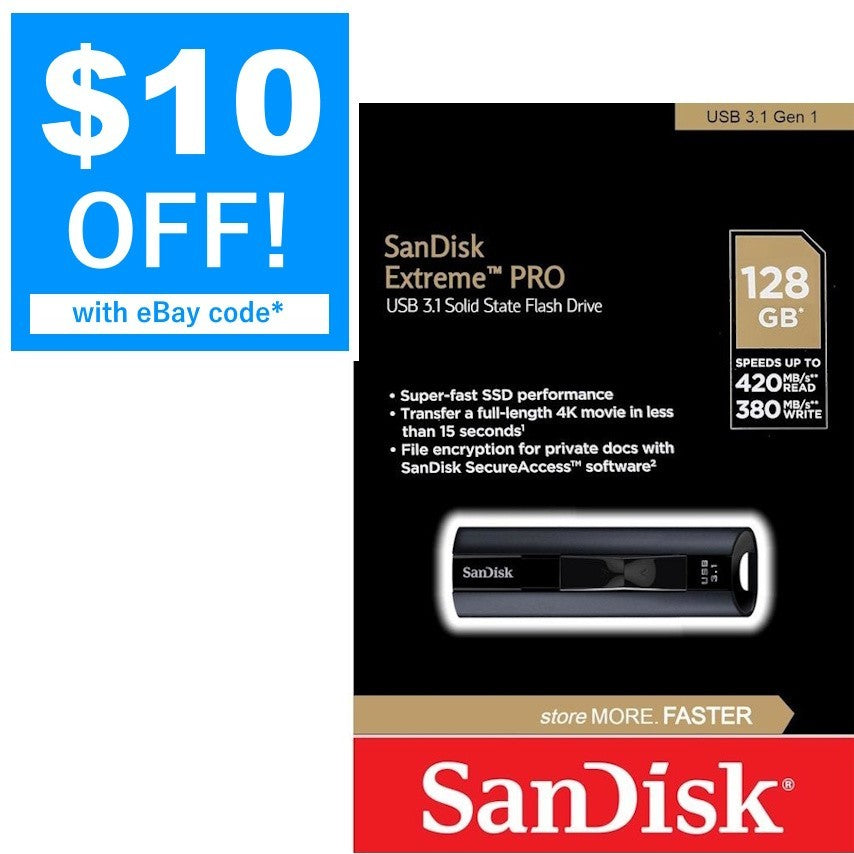 Sandisk Extreme Pro 128GB USB 3.2 SSD USB Flash Drive Read 420MB/s CZ880 E