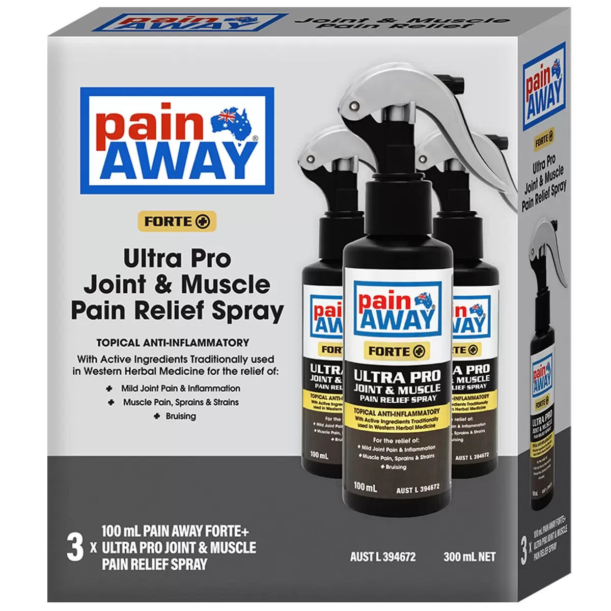 Pain Away Forte+ Joint And Muscle Spray 3 x 100ml