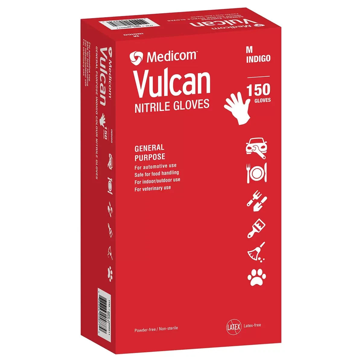 Medicom Vulcan General-Purpose Nitrile Gloves Medium 2 x 150 Count
