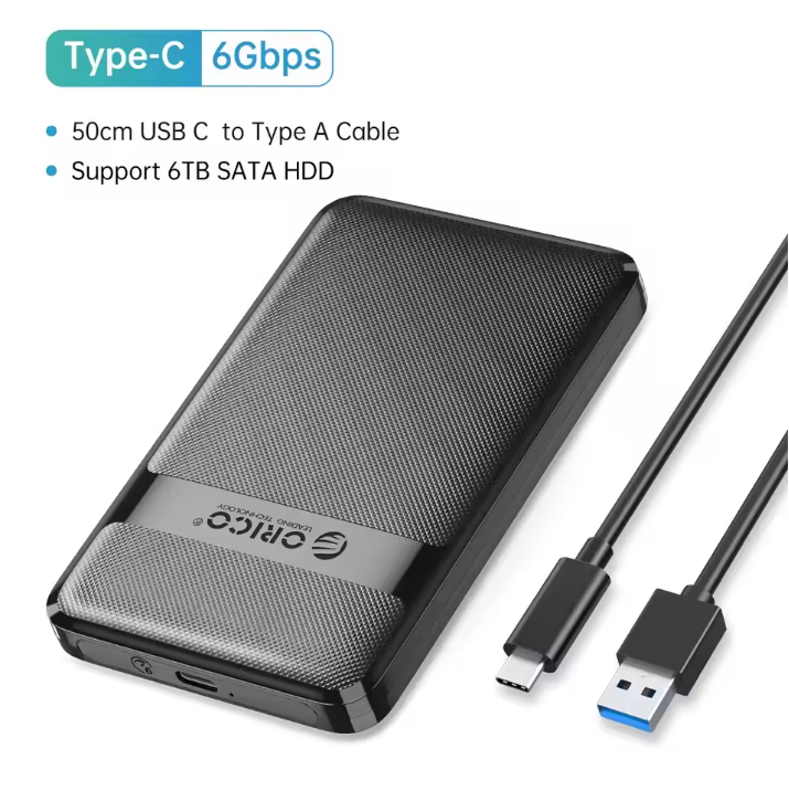 ORICO 2577U3 USB 3.0 2.5 SATA SSD Hard Disk Drive Enclosure Case USB C Brand New