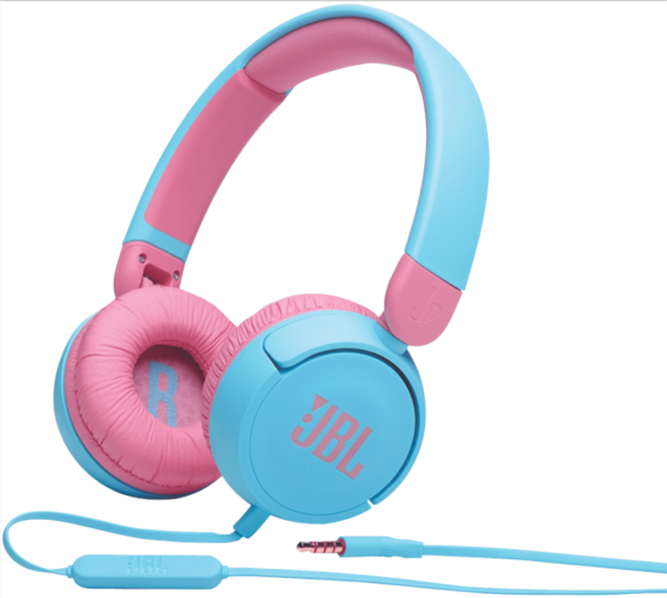 JBL JR310 Kids Wired On Ear Headphones Blue/Pink