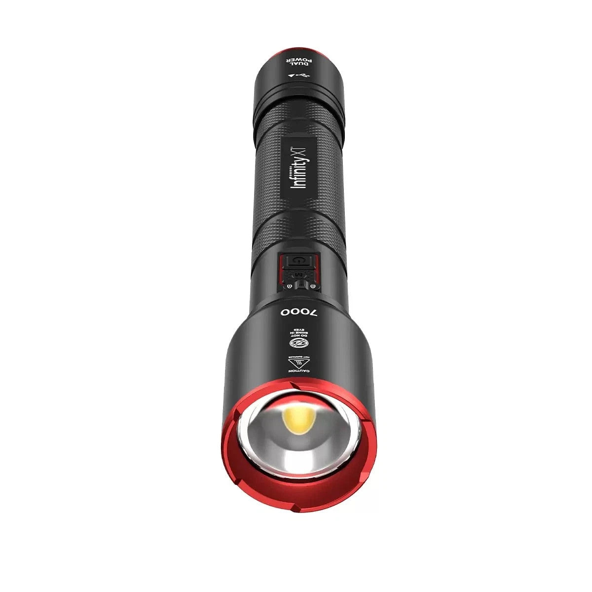 Infinity X1 7000 Lumen Dual Power Rechargeable Flashlight LED Tactical Torch