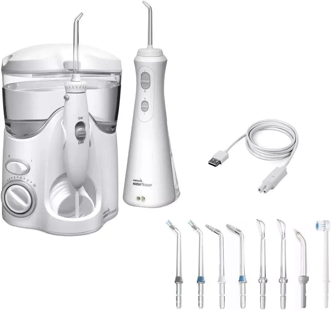 Waterpik Water Flosser Ultra & Cordless Plus Waterflosser Pack +10 Accessory Tip