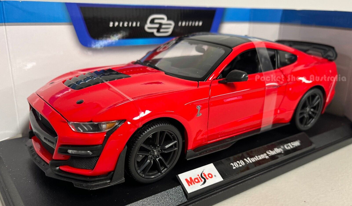 Maisto 2020 Mustang Shelby GT500 1:18 Metallic Red 1:18 Diecast model car