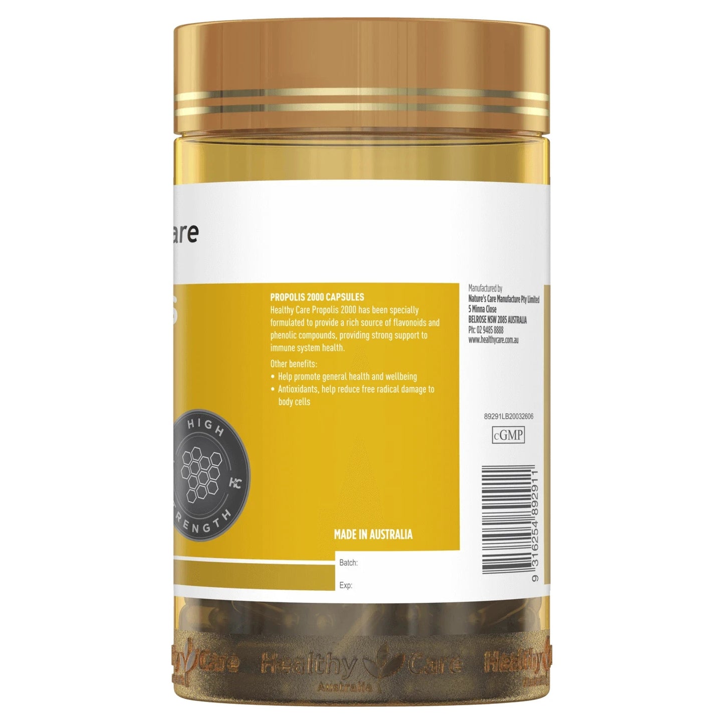 Healthy Care Propolis 2000mg 200 Capsules HealthyCare