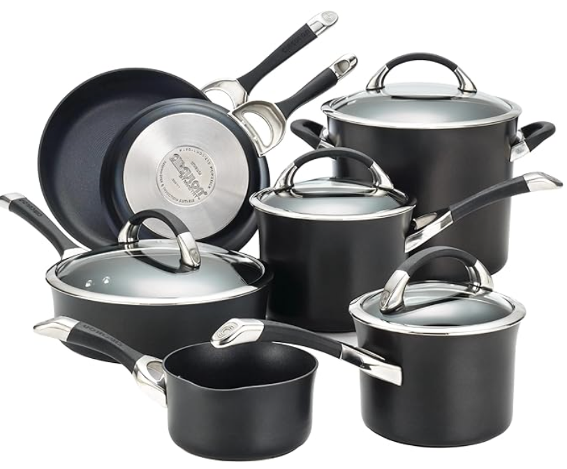 Circulon Symmetry Hard Anodised Non stick 11 Piece Cookware Set Black