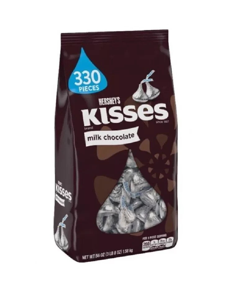 Hershey's Kisses Milk Chocolate 1.58kg 56oz Made in USA 330 pieces