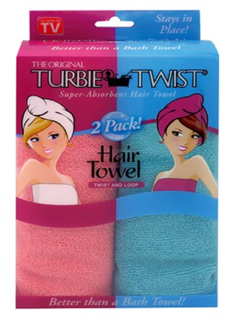 The Original Turbie Twist and Loop Super-Absorbent Hair Towel 2 Pack Assorted*