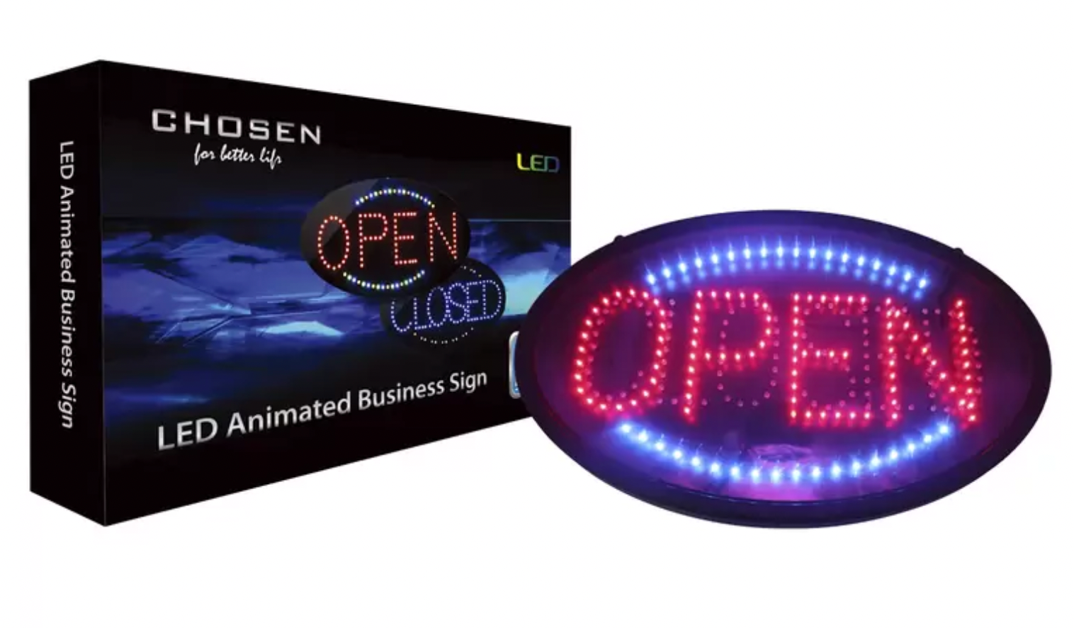 Chosen LED 58 x 36cm Neon Open Close Shop Sign