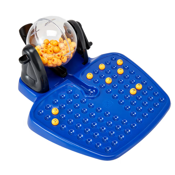 Kids Bingo Game Set Clear Cage 90 Balls  Machine Rotary 48 Cards 150 Markers 6+