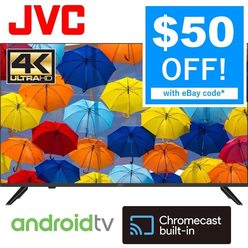 JVC 43" 4K UHD Edgeless Android TV™ VESA Google Voice Free Shipping
