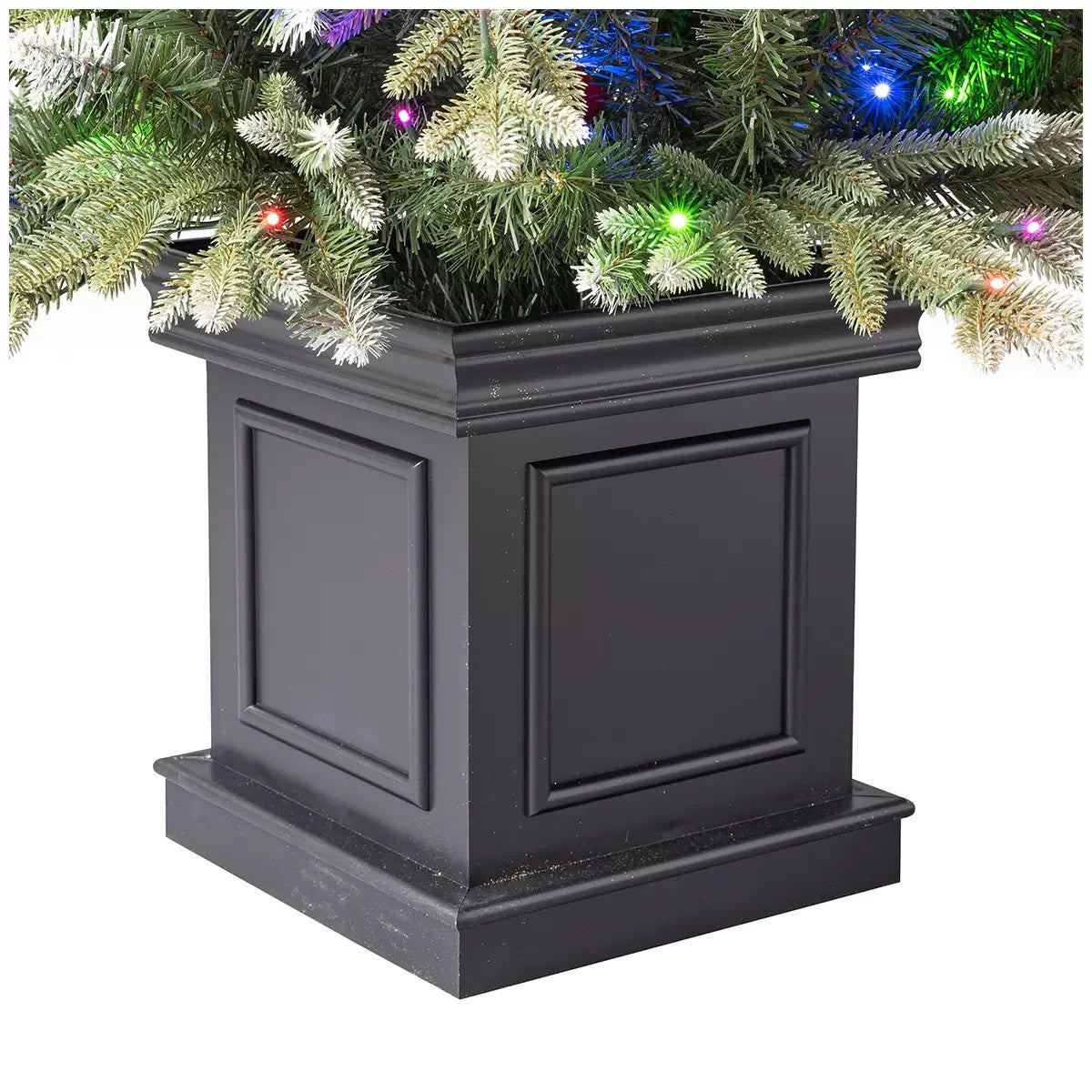 Pre-Lit Glitter Frosted Potted Christmas Tree 1.37m LED Lights Artificial Decor