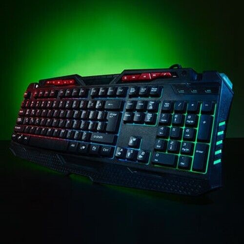 USB Ergonomic Gaming Keyboard RGB Backlight Palm Rest PC Laptop Computer Desktop