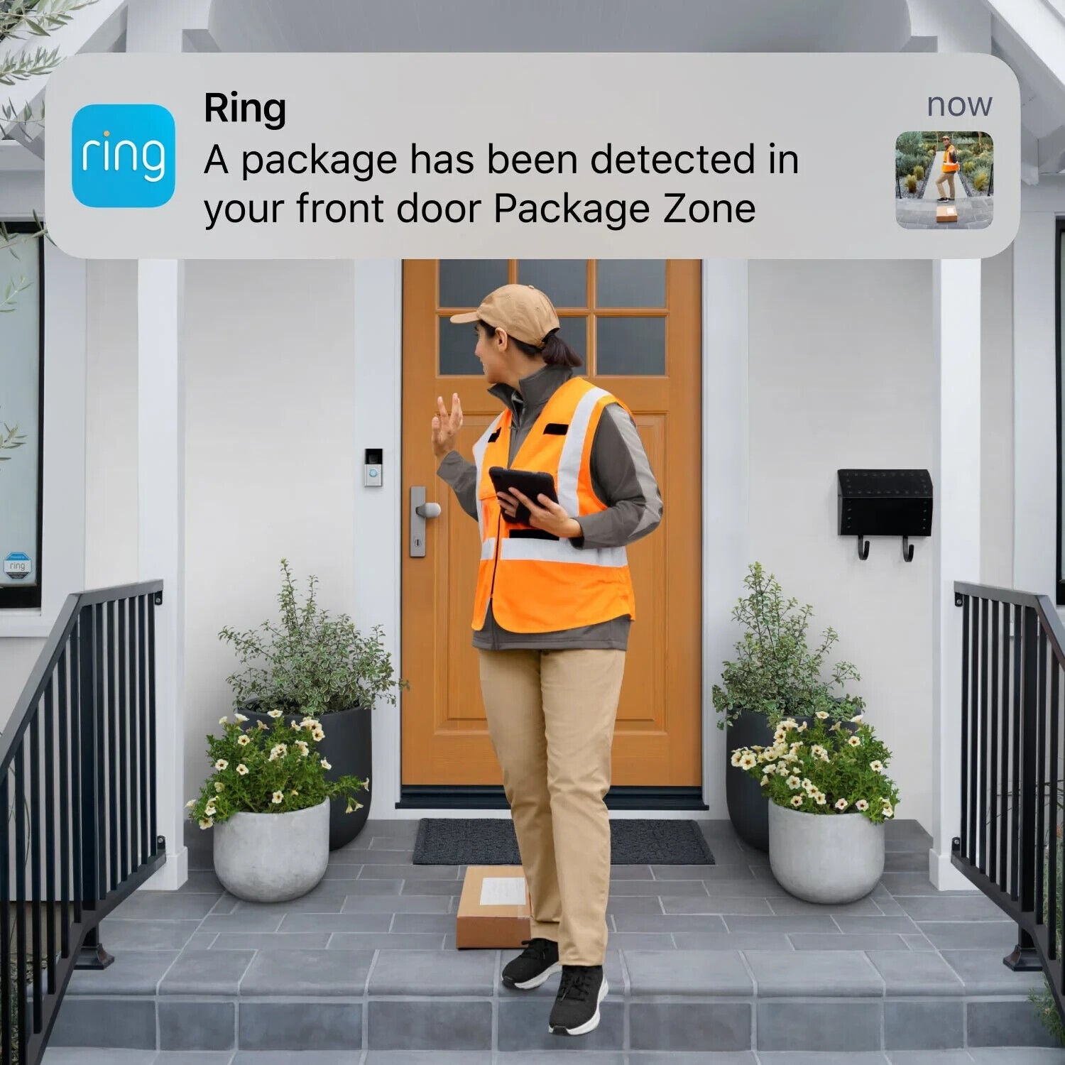 Ring Battery Video Doorbell Plus Head-to-Toe 1536p HD Video Motion Detection