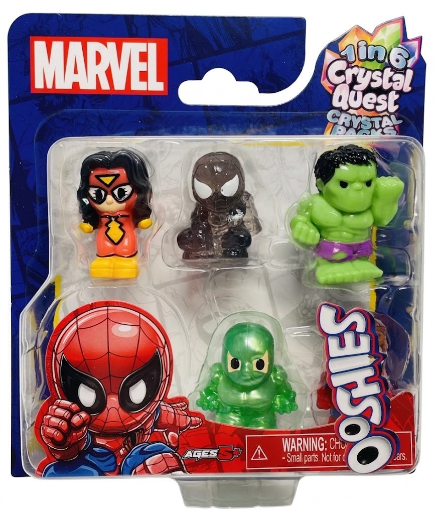 Marvel Spider-Man Super Heroes Ooshies Crystal Quest 5 Pack 2026 Peter Parker