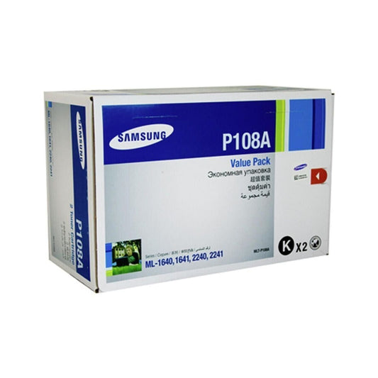 Genuine SAMSUNG MLT-P108A Twin Pack BLACK Toner Value Pack for ML1640/ML2240
