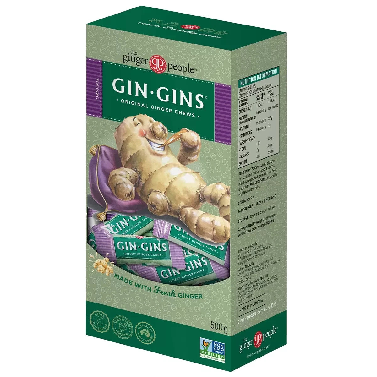 The Ginger People Gin Gins 500g Original Ginger Chews
