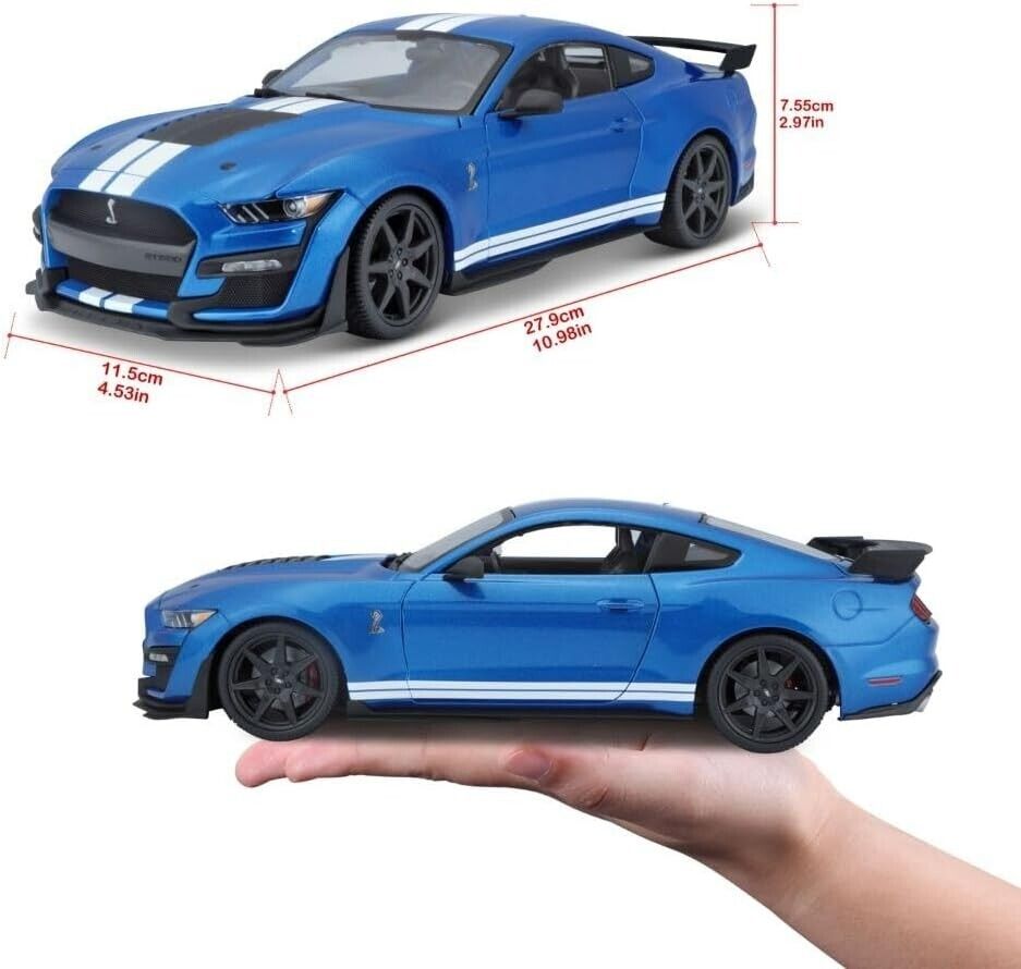 Maisto 1:18 Diecast Special Edition 2020 Mustang Shelby GT500 Model Car Blue
