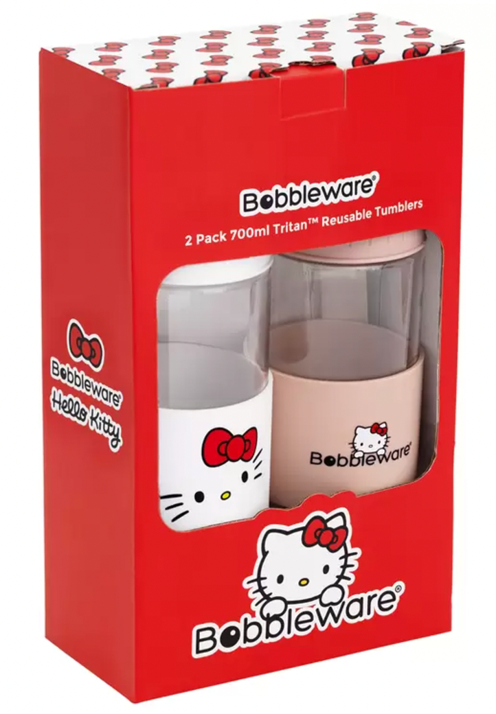 Hello Kitty Bobbleware 700ml Tritan Reusable Tumblers 2 Pack