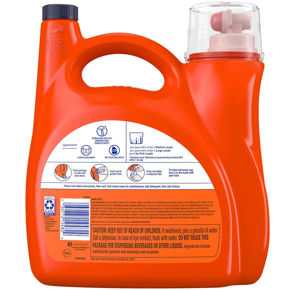 Tide With Ultra Downy 3.78L/ 100 Loads - April Fresh Scent - Free Shipping - NEW