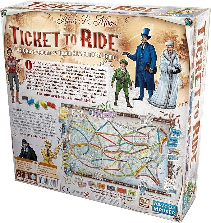 Ticket To Ride Original Board Game USA, Days Of Wonder Alan R Moon