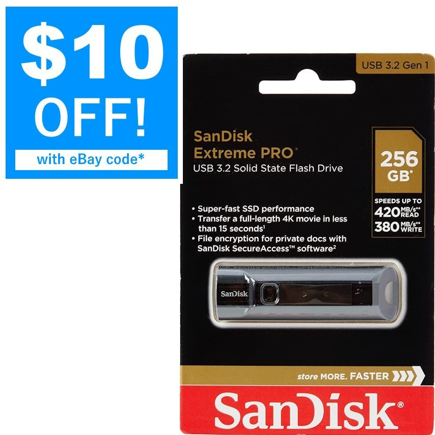 Sandisk Extreme Pro 256GB USB 3.2 SSD USB Flash Drive Read 420MB/s CZ880 E